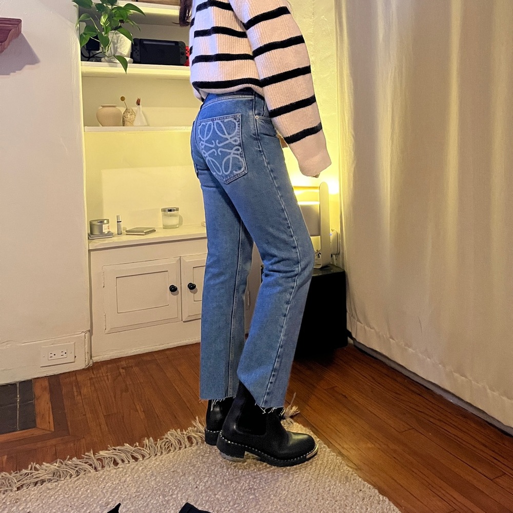 LOEWE Anagram Pocket Tapered Leg Jeans Blue